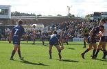 Danny Buderus passes from a Matthew Gidley play-the-ball.