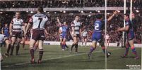 Matthew Gidley celebrates a try ...