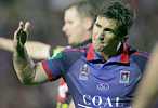 Andrew Johns can't believe the refereeing blunder.