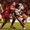 Carl Webb is shut down by Kurt Gidley.