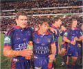 Matthew and Kurt Gidley soak up the atmosphere after the match.
