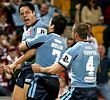 ... Jarryd Haynes outstanding try right on halftime'.