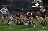 Steve Simpson watches Greg Inglis score, thanks to terrible Matt King defence.