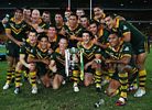Australia celebrate the win ...