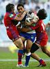 Reni Maitua is sandwiched between Kurt Gidley and Michael Young.