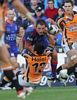 Cory Paterson steamrolls Dene Halatau.