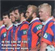 Newcastle line up after conceding another try.