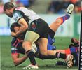 James McManus is grapple tackled (hiss!).