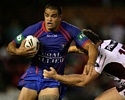 Match-winner Richard Fa'aoso takes the ball forward.