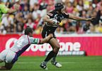 Manu Vatuvei can't push off James McManus.