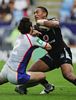 Evarn Tuimavave forces his way over, early in the second half ...