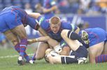 Kurt Gidley steps on the gas, and is just barely tackled.