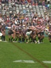 Wes Naiqama runs the ball from the back of the scrum.