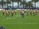 Newcastle salute the crowd, after their fine victory.
