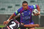 Cooper Vuna goes right past Patrick Ah Van.